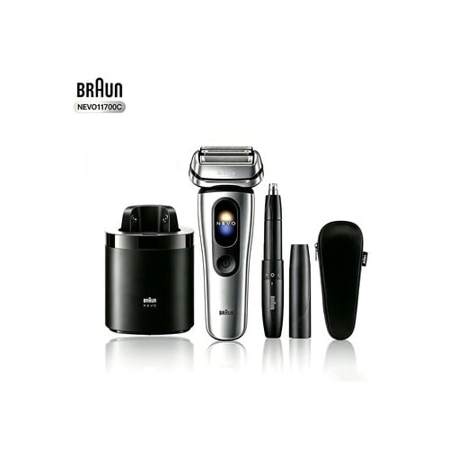 [額外95折]【全港免運】Braun 百靈 Nevo 電動鬚刨 連清洗座+鼻毛修剪器 11700C 【平行進口】【秋季家電家品節】